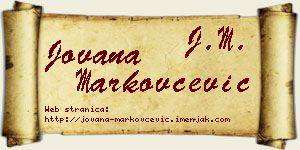 Jovana Markovčević vizit kartica